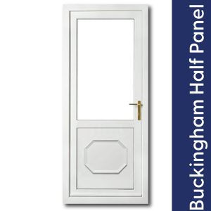 white upvc door style | buckingham half panel - Stafford uPVC