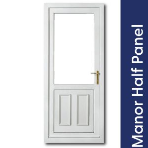 white upvc door style | manor half panel - Stafford uPVC